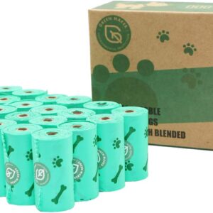 Green Maker Biodegradable 30% Thicker Dog Poop Bags 360 Dog Waste Bags Extra Thick Strong Made from Corn Starch Plants Based (Green)