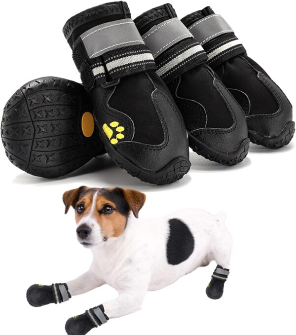 Gregali Dog Shoes Waterproof Dog Boots Paw Protector for Injured Paws Anti-Slip Dog Shoes Large Stop Licking Dog Paw Shoes with Adjustable Reflective Straps for Dogs Puppy