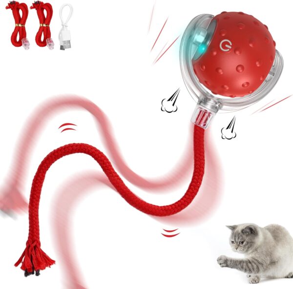 Iokheira Interactive Cat Toy Electric Automatic Toys for Indoor Cats, Rechargeable Irregular Moving Toys, Stimulate Cats' Hunting Instincts, Cats Adult, All Floors & Carpet Available