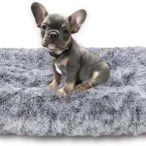 Jaspuriea Small Dog Bed Washable Dog Crate Mattress Calming Fluffy Anti Anxiety Dog Beds Deluxe Plush Dog Mat with Anti-Slip Bottom,60x45x6cm