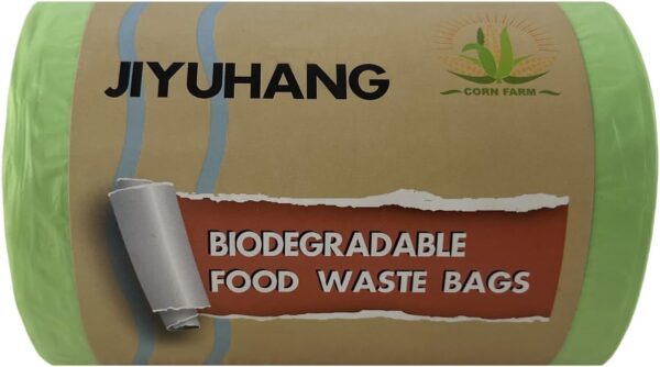 Jiyuhang Small Bin Bags 5L, Biodegradable Food Waste Bags 80 Count, Compostable Green Kitchen Food Waste Bags Strong Pedal Bin Bags For Food/Household/Garden Waste in Kitchen,Office,Home,pet