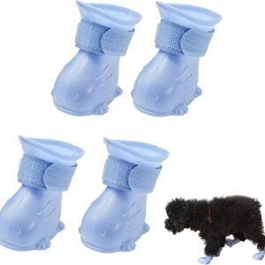 KASESSS 4 Pcs Elastomeric Dog Shoes, Dog Boots, Dog Shoes for Injured Paws, Anti-Slip Dog Paw Protectors, High Dog Boots Paw Protector, Waterproof Dog Boots with Adjustable Straps for Outdoor, M