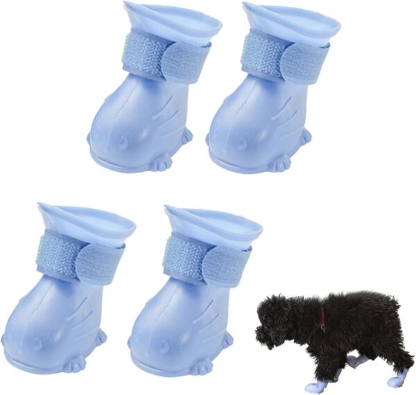 KASESSS 4 Pcs Elastomeric Dog Shoes, Dog Boots, Dog Shoes for Injured Paws, Anti-Slip Dog Paw Protectors, High Dog Boots Paw Protector, Waterproof Dog Boots with Adjustable Straps for Outdoor, M