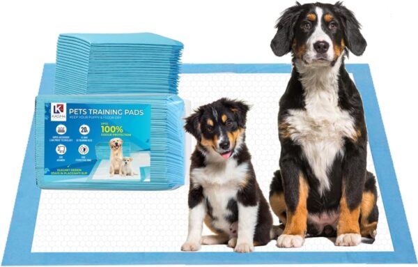 KASH4 Puppy Pads 20 Pack Hexagonal Designed Large Size Puppy Training Pads 60 x 60cm Super Absorbent Anti Slip Disposable Dog Training Pads Leak-Free Dog Pee Pads (Pack of 20)