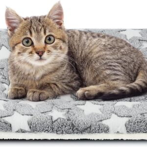 Kekuningan Cat Bed for Indoor Cats Kitten Bed Blanket Washable Pet Cushion for 18 inch Cage Flat Dog Crate Bed Puppy Cat Mat Mattress Pillow Reversible Extra Small 45x37cm