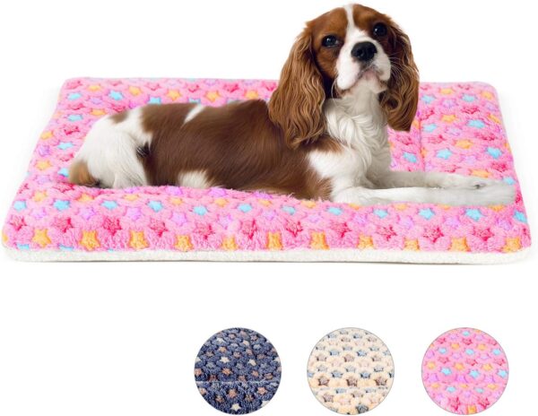 Kekuningan Dog Bed Mat Small Washable Dog Crate Mattress for 24 inch Cage Soft Flat Pet Cushion Bedding Puppy Pillow Blanket for Cats Puppy Dogs Reversible 60x46cm