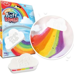 Large Cloud Rainbow Bath Bomb from Zimpli Kids, Magically Creates Multi-Colour Special Effect, Birthday Gifts for Boys & Girls, Pocket Money Toys for Children, Vegan Friendly & Cruelty Free