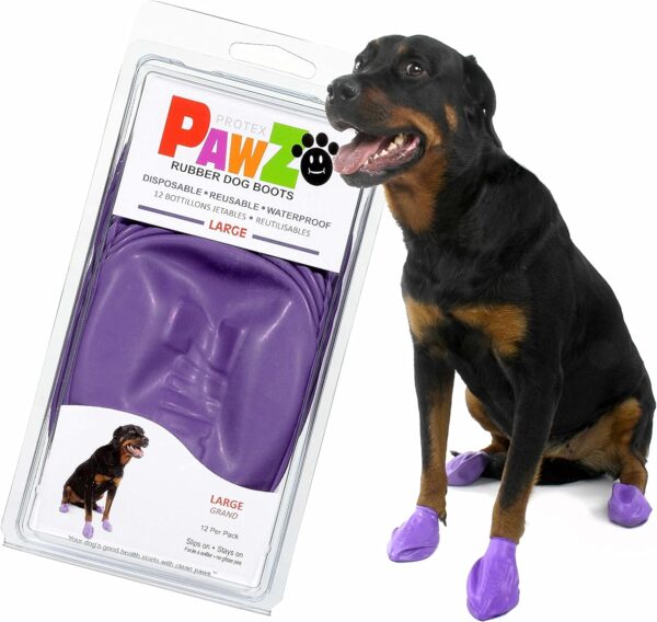 Large Pawz Durable All Weather Dog Boots (12 boots)