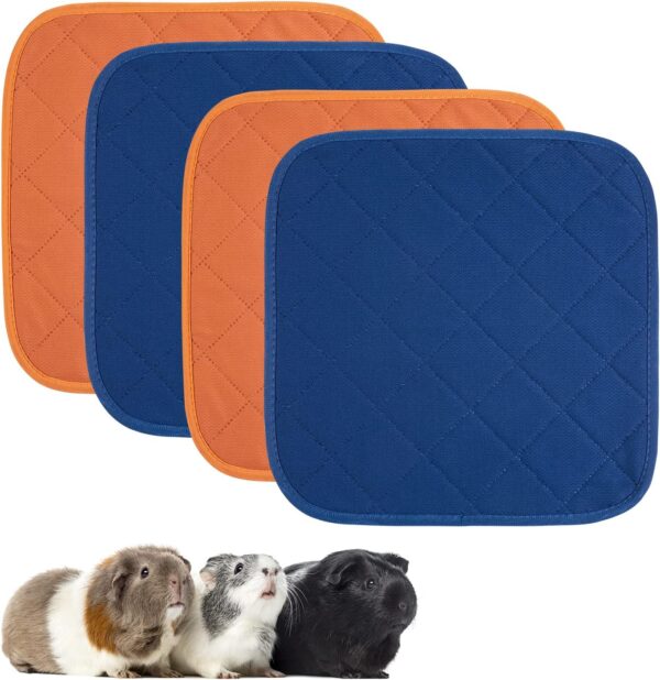 MICOOYO Washable Puppy Training Pads - 4Pack Reusable Dog Pee Pads, Waterproof Pet Training Mat for Dogs Cats Small Animals (Brown & Blue, 11.8*11.8 inch)