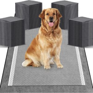 MIZOK Large Puppy Pads 60x90cm Puppy Pee Pads Activacted Carbon Odor-Control Puppy Training Pads Leak-Proof & Super Absorption Dog Pads for Up to 6 Cups Liquid, Disposable (50 Counts)