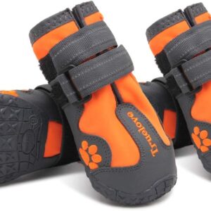 MOKCCI Truelove Dog Boots Waterproof Dog Shoes with Reflective Straps for Small Medium Large Dog Outdoor