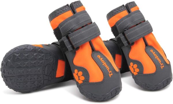 MOKCCI Truelove Dog Boots Waterproof Dog Shoes with Reflective Straps for Small Medium Large Dog Outdoor