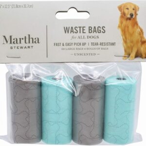 Martha Stewart for Pets Waste bags -60 Bags / 4 Rolls, Blue, FF10288