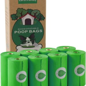 Mr Prime Dog Poop Bags 120 Bags (8 Rolls of 15 Bags) Green Waste Poo Bags Biodegradable for Pets