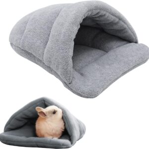 NINVVS 1pc Pet Nest, Hamster Bed, Guinea Pig Bed, Mini Sleeping Bag, Soft and Warm Small Animal Hideout for Guinea Pigs, Hamsters, Bunny Rabbits, Kittens and Other Small Pets (Light Gray)