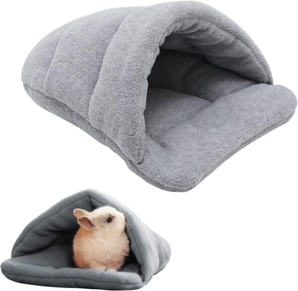 NINVVS 1pc Pet Nest, Hamster Bed, Guinea Pig Bed, Mini Sleeping Bag, Soft and Warm Small Animal Hideout for Guinea Pigs, Hamsters, Bunny Rabbits, Kittens and Other Small Pets (Light Gray)