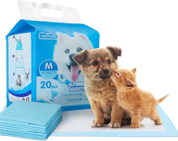 Nobleza 20pcs 60x60cm Ultra Absorbent & Leakproof Dog and Puppy Training Pads, Pet Toilet Pee Pads Small Size with Anti Slip