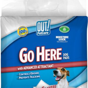 OUT! Go Here Absorbent Pet and Puppy Training Pads | 30 Pads