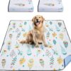 PFL Washable Pee Pads for Dogs, 2 Pack Ultra-Absorbent and Leak-Proof Whelping Pads, Non-Slip Reusable Puppy Pads, Waterproof Puppy Training Pads for Playpen, Crate, Housebreak-79 x92cm(White)