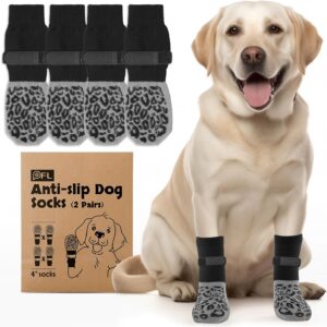 PICK FOR LIFE Dog Shoes with Grippers, Dog Boots Prevent from Licking Paws, Anti-Slip Dogs Grip Socks for Senior Dogs on Hardwood Floor(Grey, 2Pairs, XL)