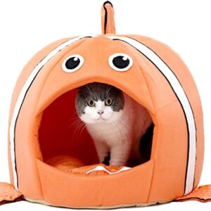 Pet Bed for One Cushion and One Warm Kennels, Cat Bed Small Cat and Dog Cave Comfort Bed, Removable Pet Bed