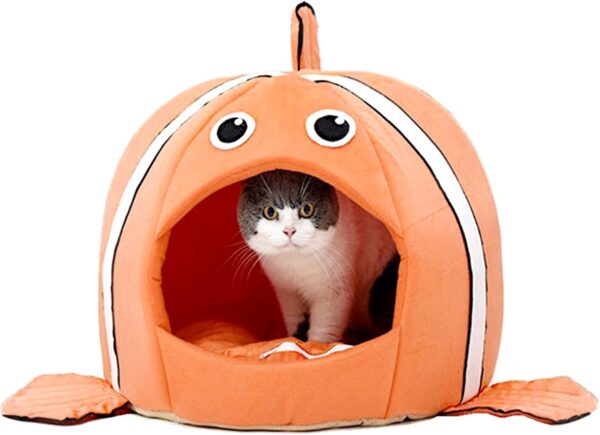 Pet Bed for One Cushion and One Warm Kennels, Cat Bed Small Cat and Dog Cave Comfort Bed, Removable Pet Bed