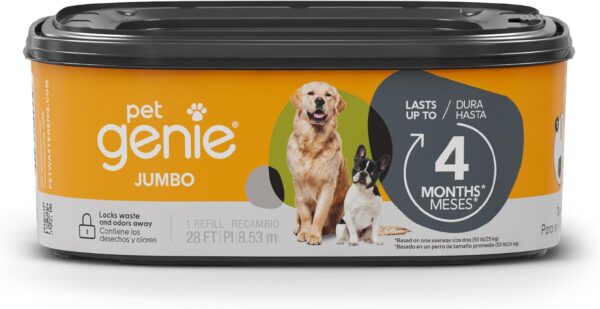 Pet Genie – Jumbo 1-Pack – Up to 4 Months of Supply - Ultimate Odor Control Dog Poop Bags