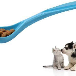 Pet Long Handle Spoon Plastic Special Curved Dog Cat Can Tin Spoon Food Mixing Spoon