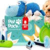 Pet Pack Dog Essentials Set - Puppy Starter Kit for New Owners, Fun Puppy Toys from 8 Weeks Small Dog | Ideal Puppy Essentials and Puppy Grooming Kit | Non-Aggressive chewers