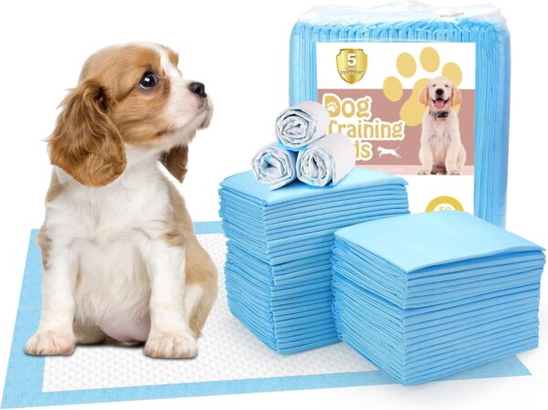 Pleasantsong Puppy Pads, 50 Pack of Puppy Training Pads, Super Absorbent Disposable Dog Pads, Leak-Proof Pet Pads Incontinence Dog Pee Pad for Toilet, Training - 60 x 45 cm