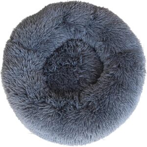 Plush Donut Dog Bed Donut Cat Bed Small Pet Bed Soft Kitten Bed Cat Beds Indoor Doughnut Dog Bed Cat Donut Bed Fluffy Cat Bed Warm Cat Bed Cat Cave Bed For 3Kg Pet