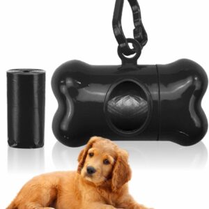 Poo Bag Holder Doggy Waste Bags Strong Refill Dispenser With Lead Clip Leak-Proof Poop Bags Small Bone Dispenser With Poo Bags Outdoor Accessories Pet Supplies (40 Bags)