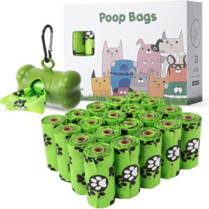 Poo Bags Dogs,Dog Poo Bags Biodegradable,Guaranteed Leak Proof and Extra Thick Waste Bag Refill Rolls For Dogs,300 Count 20 Rolls,Include 1 Adjustable Dispenser.