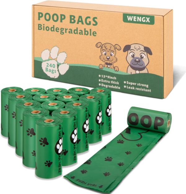 Poo Bags for Dog Waste, Large Poop bags Super Strong 100% Leak Proof Pet Waste Bag rolls, Lavender Scented