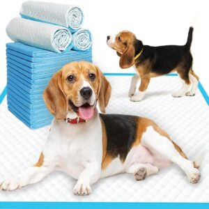 Puppy Dog Pads, 100 Pack Super Absorbent Toilet Pee Puppy Disposable Dog Training Pad, Anti Slip Puppy Pads, Dog Training Cheap Pee Pad Mats, Large Dogs Toilet Tray Pads Dry Dog Pads (60x45cm)