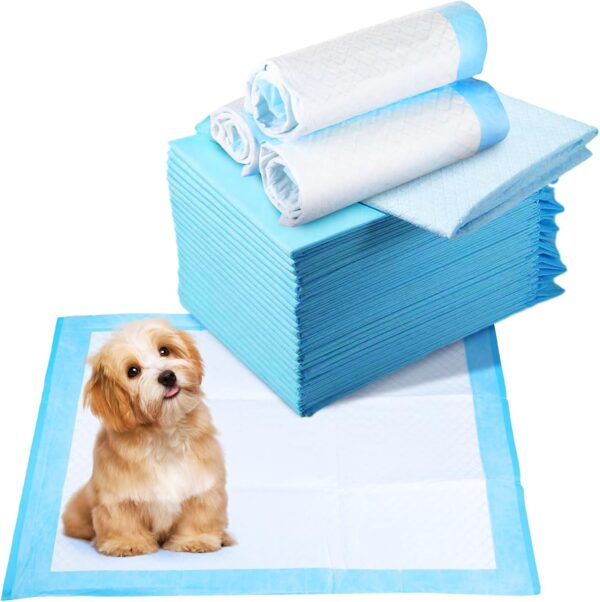 Puppy Pads 100 Pack Puppy Training Pads, Dog Pet Pee Puppy Pads Dog Toilet Peeing Mats Super Absorbent Disposable Puppy Training Pads Leak-Proof Dog Pads 5-Layer Design with Quick-Dry Surface 33x45cm