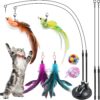 ROSAUI Cat Toy, Cat Toys Self-Entertainment - Interactive and Stimulating for Cats - Complete Set with Bird, Suction Cup Cat Wand, and More