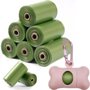 SHAOUMAN Dog Poop Bags Holder Dog Waste Bags Dispenser with Leak-Proof Green Poop Bags and Safty Clip for Leash On The Go for Walking Dogs Outdoor(1 Holder 135 Bags,Light Pink)