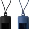 SLSON Dog Poop Bag Dispenser Hands Free Dog Leash Poop Bag Holder Plastic Portable Pet Waste Bag Dispenser Lightweight Dog Walking Accessory for Outdoor 2 Pack,Blue+Black