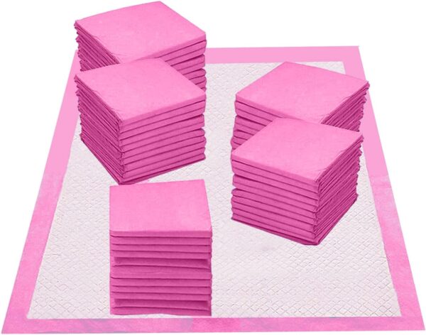 Sashtech Pink Puppy Training Pads – Dog Pee Pads – Super Absorbent & Leak-Free – Toilet Pee Wee Mats – For Dogs, Cats and Other Pets – Pink Colour – 60 X 45 cm (50)