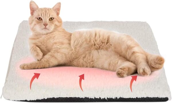 Self-Heating Thermal Pet Pad, Cat Blankets for Indoor Outdoor, Pet Pads with Removable and Washable Cover, Self-Warming Winter Pet Bed Mat Blanket for Cat Rabbits Puppies Kittens 60x 45 cm