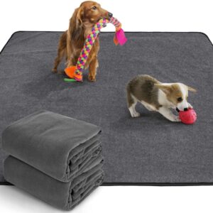 ULIGOTA Washable Dog Pee Pad 2 Pack (80x90cm) Waterproof Reusable Puppy Training Pads Non-Slip Pet Whelping Pads