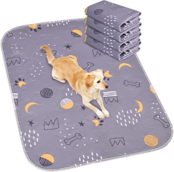 UPSKY Washable Pee Pads for Dogs 4 Pack Reusable Puppy Pads Waterproof Pet Training Pads, Non-Slip Dog Mats Fast Absorbent Whelping Pads for Playpen, Potty, Crate, Bed, 45 x 60cm