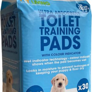 Ultra Absorbent Toilet Training Pads For Puppies and Dogs Training Pads With 5 Layer Safety 53CM X 53CM Large Size (30 PADS)