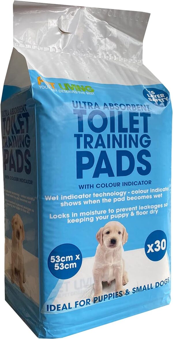 Ultra Absorbent Toilet Training Pads For Puppies and Dogs Training Pads With 5 Layer Safety 53CM X 53CM Large Size (30 PADS)