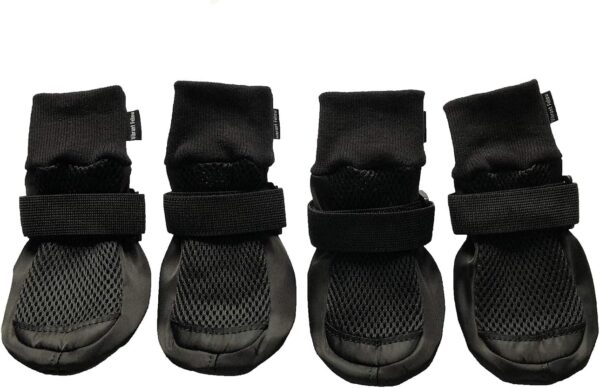 Vibrant Fellow Dog Boots Breathable Protective Set of 4 (Medium, Black)