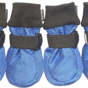 Vibrant Fellow Paw Protector Dog Boots Soft Protective and Skid-proof Set of 4 Size S Blue Colour