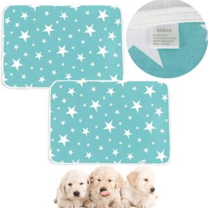 Washable Dog Puppy Training Pee Pads Reusable, 2pcs Large Puppy Pads, Super Absorbency Travel Dog Pads, Puppy Rabbit Wee Whelping Pad for Indoor Outdoor Car Travel (50x70cm)