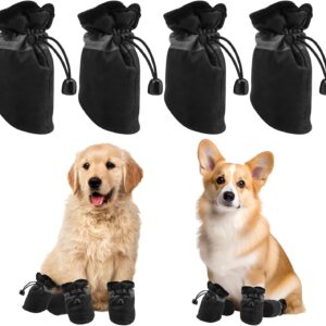 Waterproof Dog Boots, 2 Pairs Dog Shoes Dog Socks Dog Paw Protector for Injured, Adjustable Protective Dog Boot Dog Socks with Grips Dog Paw Protection Boots Dog Welly for Indoor Outdoor Activities