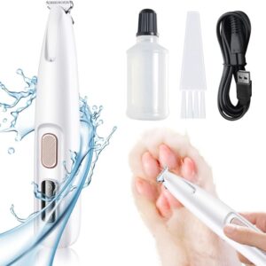 Waterproof Rechargeable Pet Shaver with LED Light, 2024 New Dog Paw Trimmer, Dog Grooming Clippers Quiet Dog Clippers Paw Shaver for Dogs Cats Pets and Animals (1 Pcs)